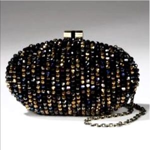 Sondra Roberts Black Beaded Minaudière